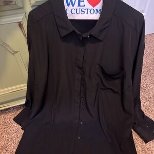 Nine West Black Button Down Shirt